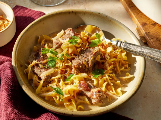 French Onion Beef and Noodles