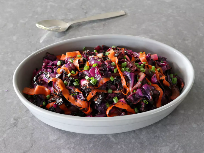 Charred Red Cabbage and Carrot Salad