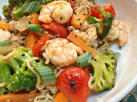 Shrimp Ramen Stir Fry