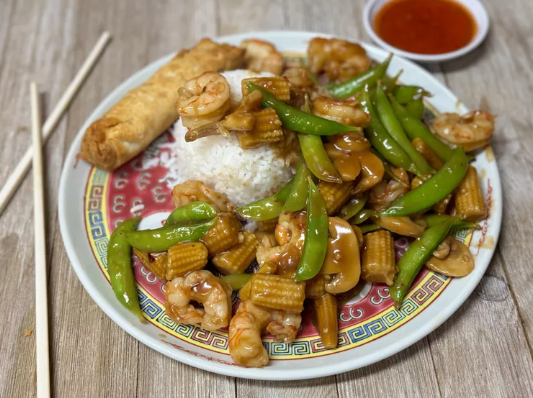 Shrimp Stir-Fry With Snap Peas and Baby Corn